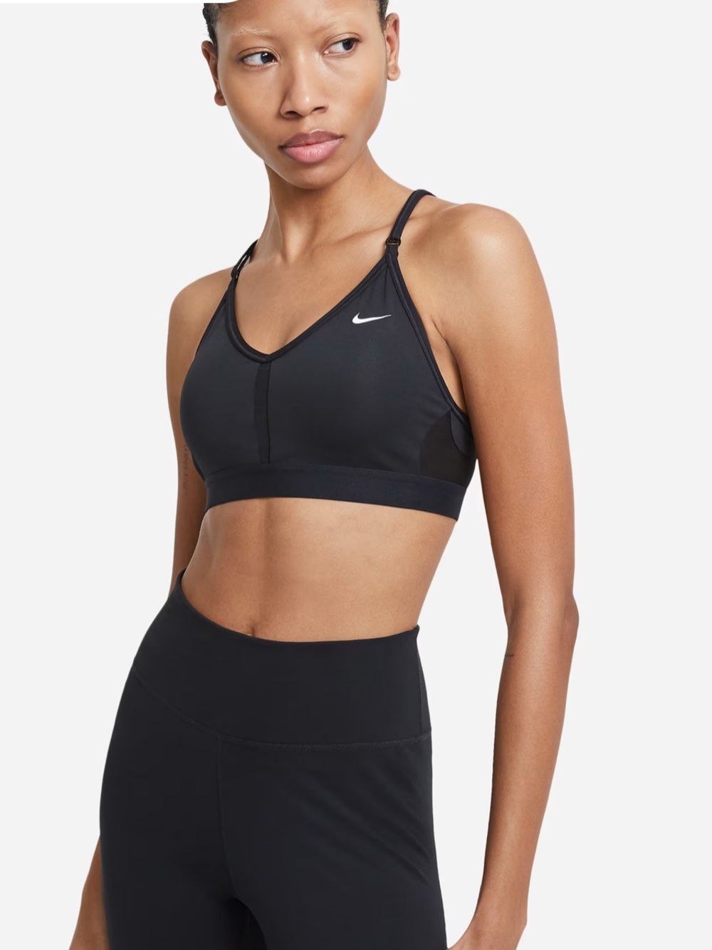 Nike Indy Black Low-Impact Strappy Sports Bra size L